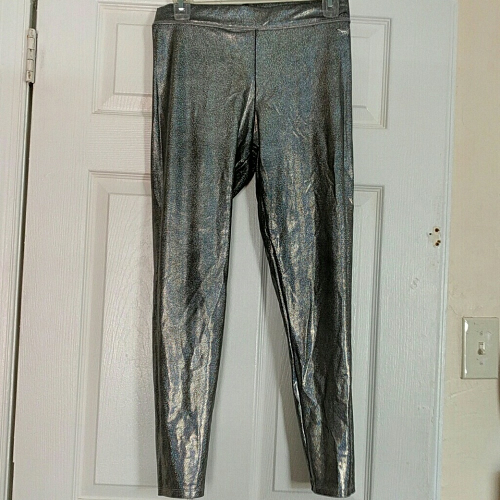 Pink holographic leggings